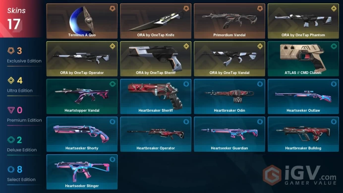 Na-Usa-Can | ORA Bundle | Terminus A Quo | Primordium Vandal | 17 Skins | Level 42 | Full Access