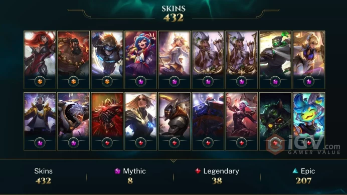 EUNE | 432 SKIN | BRONZE II | 526 LVL | 99K+ BE | MAIL CHANGEABLE LEAGUE OF LEGENDS ACCOUNT