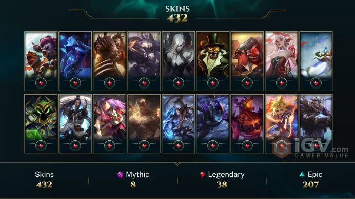 EUNE | 432 SKIN | BRONZE II | 526 LVL | 99K+ BE | MAIL CHANGEABLE LEAGUE OF LEGENDS ACCOUNT