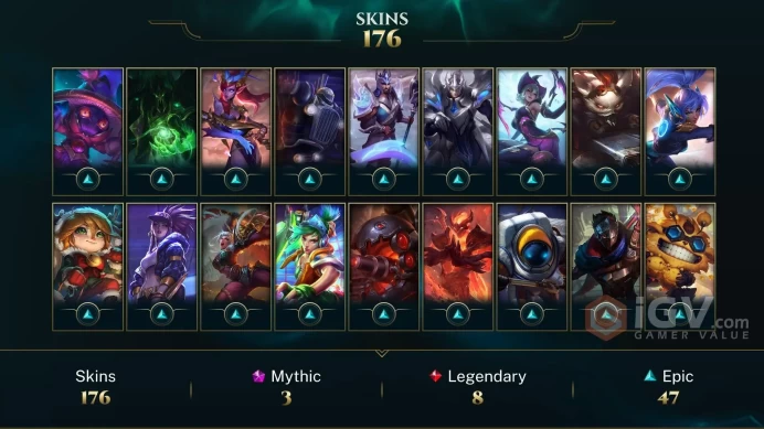 LAS EMAIL CHANGEABLE 172 CHAMPIONS 176 SKINS Prestige K/DA Kai'Sa 2X