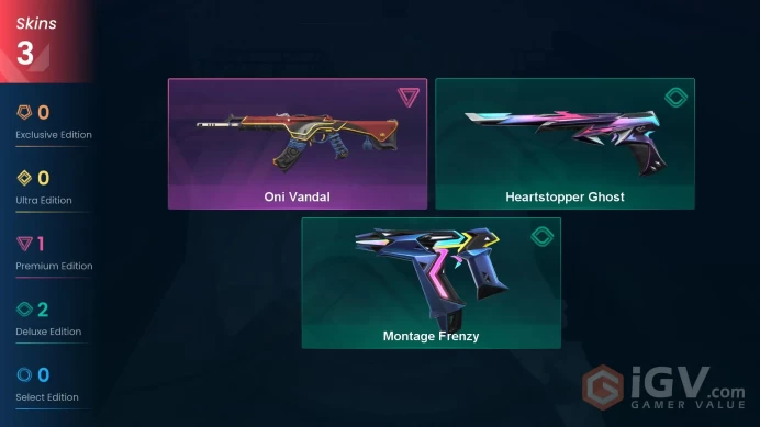 EU | 3 skins | Oni Vandal | Montage Frenzy | Heartstopper Ghost | W7197