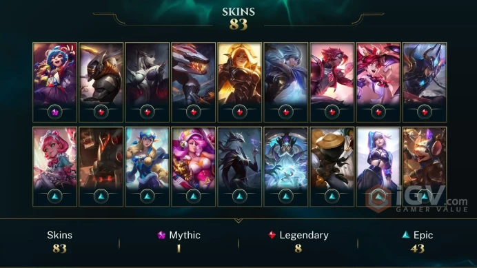 【TR 】Level 242    125 Champ/ 83 Skins   Full Access  High Quality Account  Instant Delivery️