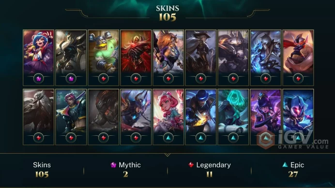 【TR 】Level 263    150 Champ/ 105 Skins   Full Access  High Quality Account  Instant Delivery️