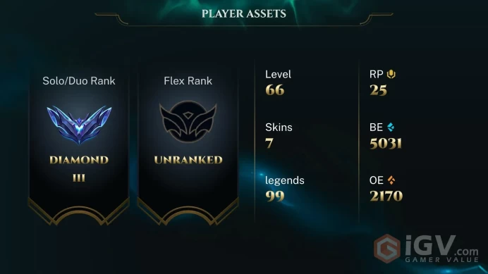 [EUW] S2026 - Diamond 3 - 56LP - 19W-22L - +30/-10 LP Gain - 5K Be - Honor 4  - Instant Delivery