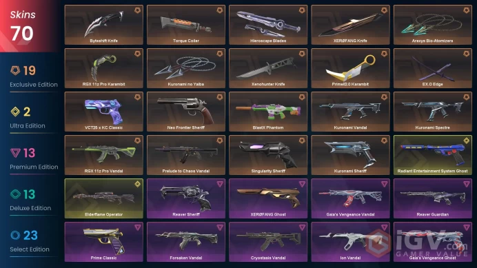 EU+70 skins+87000VP+Silver 2+EX.O Edge+Kuronami no Yaiba+Araxys Bio-Atomizers+Byteshift Knife+XERØFANG Knife+Xenohunter Knife.3.28.1