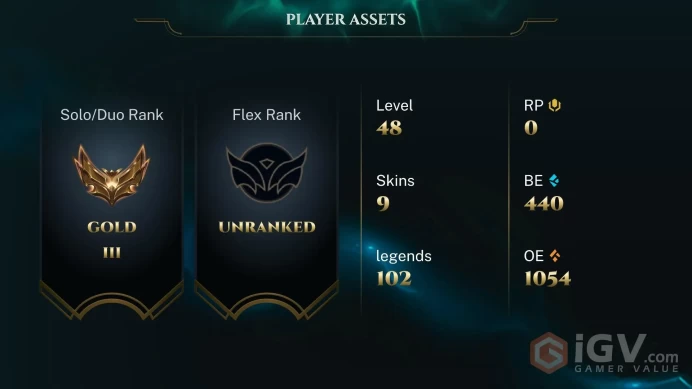  EUW  15 SKINS  GOLD 3  102 CHAMPIONS  48 LEVEL  INSTANT DELIVERY  FULL ACCESS  FDi69 