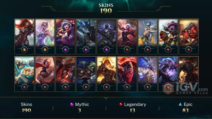LAS UNK- 190 PERFECT SKIN- FULL CHAMP-RANKED READY - 2014 HANDMADE ACCOUNT- SAFETY - INSTANT DELIVERY- FULL ACCES
