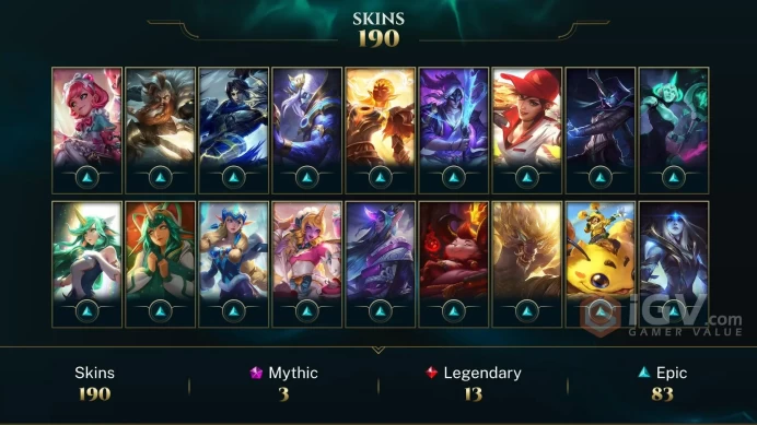 LAS UNK- 190 PERFECT SKIN- FULL CHAMP-RANKED READY - 2014 HANDMADE ACCOUNT- SAFETY - INSTANT DELIVERY- FULL ACCES