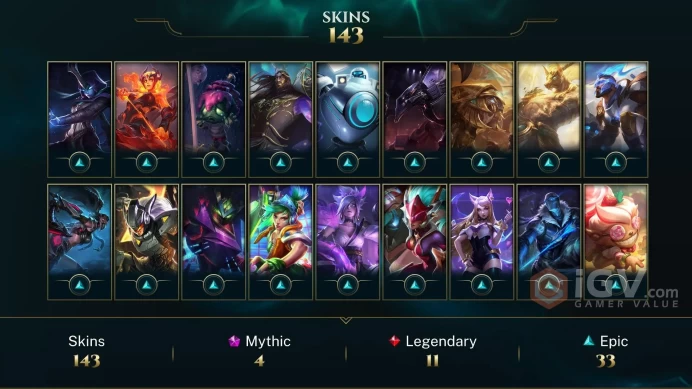 【TR 】Level 299    150 Champ/ 143 Skins  Full Access   High Quality Account  Instant Delivery️