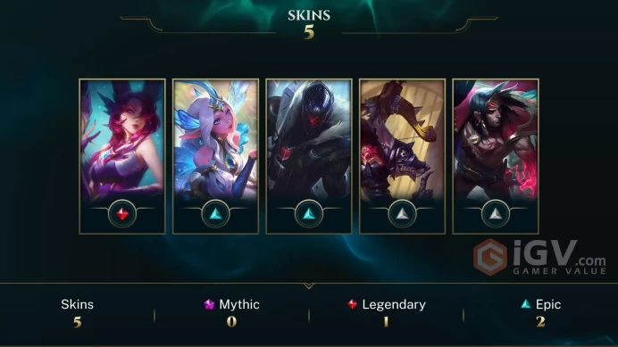 EUW E2 22 LP-  9SKIN- 75 CHAMP- ADC MAIN- HANDMADE-4 LVL HONOR- INSTANT DELIVERY-EMAIL CHANGEABLE