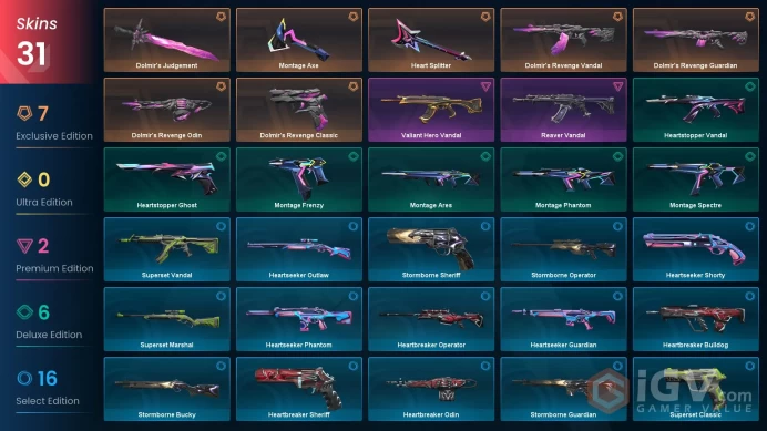 EU-Turkey 31 Skins Dolmir's Judgement Dolmir's Revenge Guardian Dolmir's Revenge Vandal Reaver VandalValiant Hero Vandal #99045007 