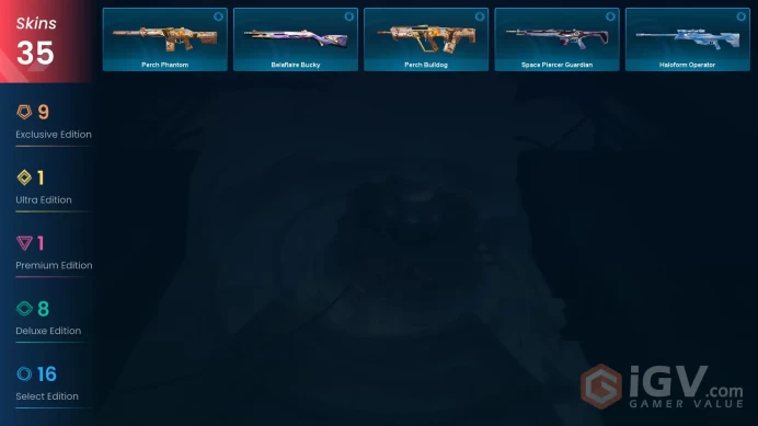 EU - LVL 83 - Unranked - 6 Knives - 35 Skins (~27,575 VP) Elderflame Vandal, CMD Baton, Black.Market Butterfly Knife, Interhelm Sword, Kuronami 