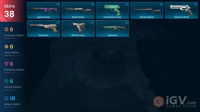 NA - LVL 172 - Unranked - 5 Knifes - 38 Skins (~32,975 VP) RGX 11z Pro Blade, Yoru's Stylish Butterfly Comb, Imperium Vandal, Broken Blade of th