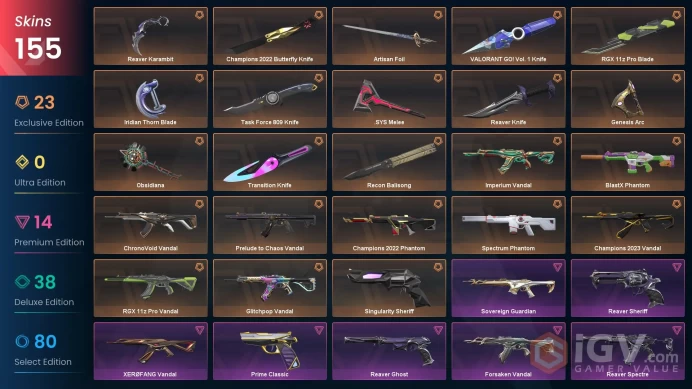 EU-TR - PLATIN 1-154 skins - Champions 22 Knife -Champions 23 Vandal-Champions 2022 Phantom-Forsaken Vandal-FULL ACCES -LIFETIME WARRANTY -CHEAP