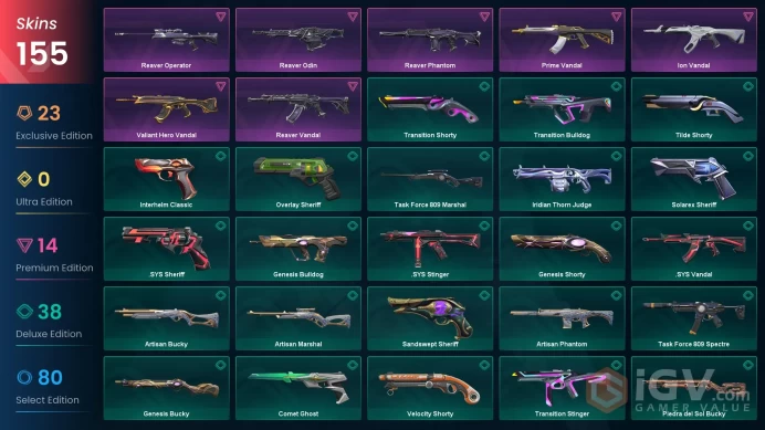 EU-TR - PLATIN 1-154 skins - Champions 22 Knife -Champions 23 Vandal-Champions 2022 Phantom-Forsaken Vandal-FULL ACCES -LIFETIME WARRANTY -CHEAP