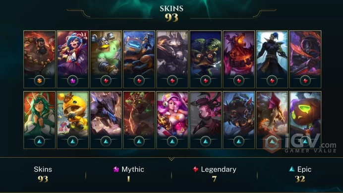 【TR 】Level 194    140 Champ/ 93 Skins   Full Access  High Quality Account  Instant Delivery️