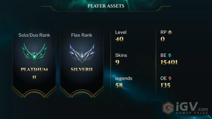 [EUW] S2026 - Platinum 2 - 55 Winrate - +30/-10 LP Gain - 15K Be - Honor 4 - Safe - Instant Delivery