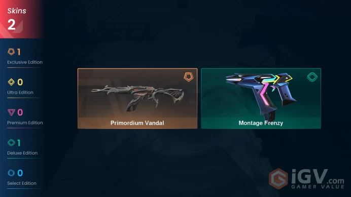 EU | 2 skins | Primordium Vandal | Montage Frenzy | V2981