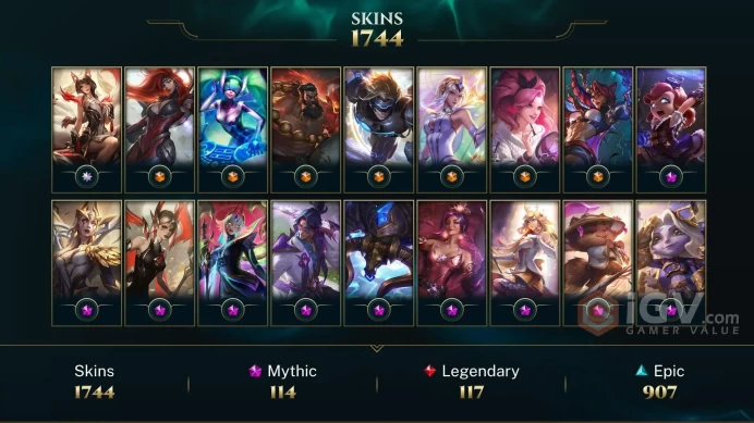 EUNE | 1744 SKIN | 112 LEVEL | 95K BE | MASTER I | MAIL CHANGEABLE LEAGUE OF LEGENDS ACCOUNT
