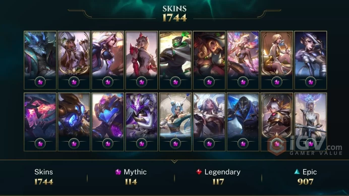 EUNE | 1744 SKIN | 112 LEVEL | 95K BE | MASTER I | MAIL CHANGEABLE LEAGUE OF LEGENDS ACCOUNT