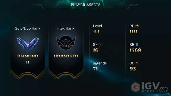 EUW -(S16) DIAMOND 2(32LP) - 71 Champ - 16 Good Skins -1.5K BE - HONOR 4 - HANDMADE - S11 ACC -FULL ACCES - LIFETIME WARRANTY - CHEAP