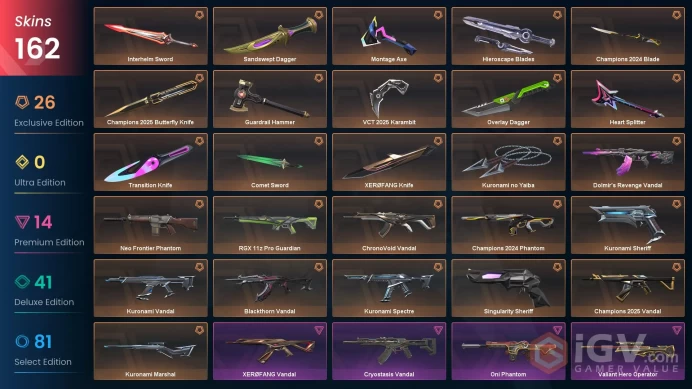 [KOREA] 155 Skins | 14 Knife | Full Acces | Champions 2025 Butterfly Knife /Champions 2024 Blade/ Champions 2025 Vandal / VCT 2025 Karambit |