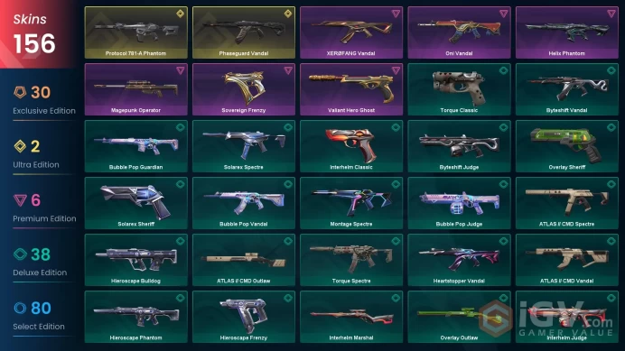[KOREA] 156 Skins | 14 Knife | Full Acces | Protocol 781-A Phantom /Phaseguard Vandal / VCT25 x FUR Classic /EX.O Vandal | 