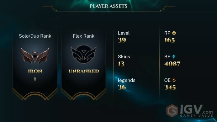EUW -(S16) IRON 1(60LP) - 36 Champ - 13 Good Skins(2 Legendary, 3 Epic) - 4K BE - GOOD LOOT -HANDMADE - FULL ACCES - LIFETIME WARRANTY - CHEAP