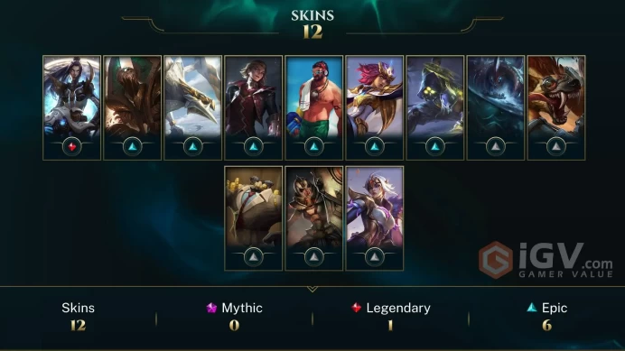 [EUW] - Gold III / 12 Skin / Changeable Mail | Instant Delivery | Lifetime Warranty | 100% Handmade & Secure | 24/7 Support