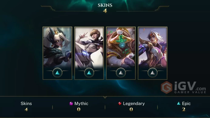 [EUW] - Gold IV / 4 Skins / Changeable Mail | Instant Delivery | Lifetime Warranty | 100% Handmade & Secure | 24/7 Support