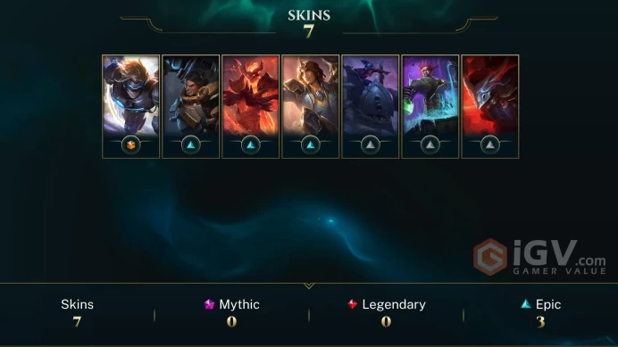[EUW] - Silver IV / 7 Skins / Changeable Mail | Instant Delivery | Lifetime Warranty | 100% Handmade & Secure | 24/7 Support