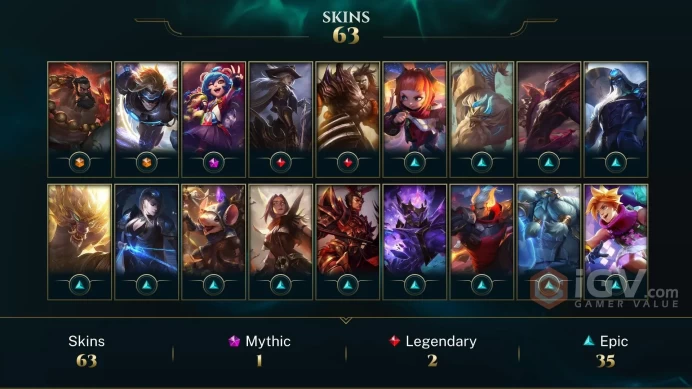 LAN UNK- 62 SKIN- RANKED READY- 105 CHAMP - PLAYING ALL LANES- INSTANT DELIVERY- SAFETY