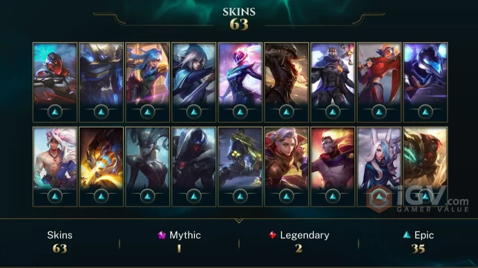LAN UNK- 62 SKIN- RANKED READY- 105 CHAMP - PLAYING ALL LANES- INSTANT DELIVERY- SAFETY