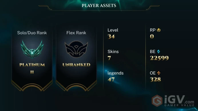 [EUW] S2026 - Platinum 2 -92LP- - 63 Winrate - +30/-10 LP Gain - 22K Be - Honor 5 - Safe - Instant Delivery