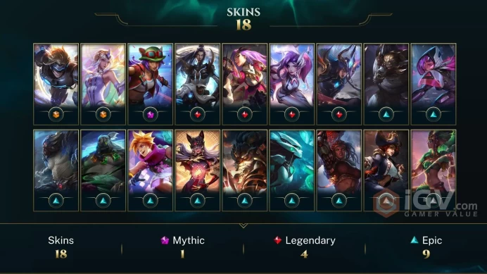  LAS  18 SKINS  IRON 1  65 CHAMPIONS  84 LEVEL  INSTANT DELIVERY  FULL ACCESS  FFnaE 
