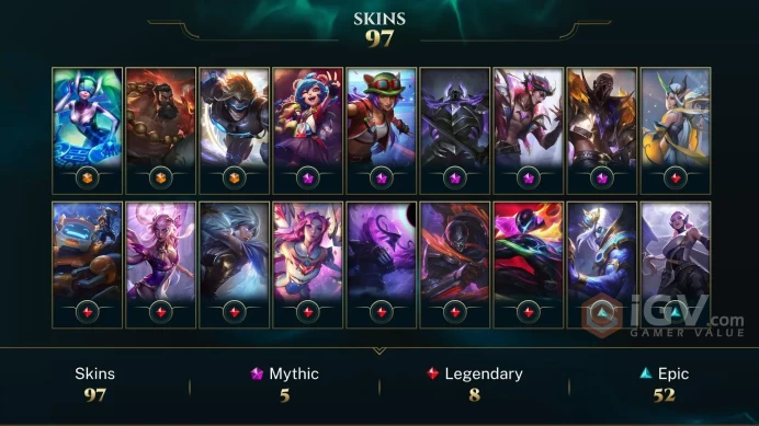 EUW -(S16) PLATIN 4 %100WR- LAST SEASON DIA-116 Champ - 97 Good Skins(3 Ultimate, 5 Mythic, 8 Legendary, 52 Epic) - FULL ACCES - SAFETY - CHEAP