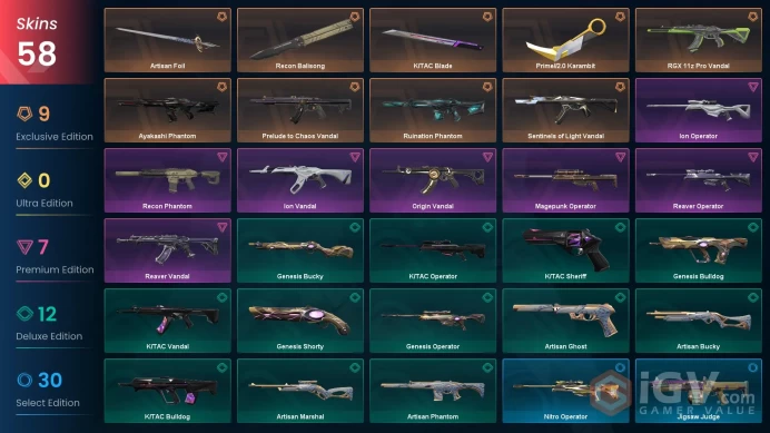 EU [ 58 TOP SKINS + 4 KNIFE ] Ayakashi Phantom + Prelude to Chaos Vandal + Prime//2.0 Karambit + Recon Balisong / full acces