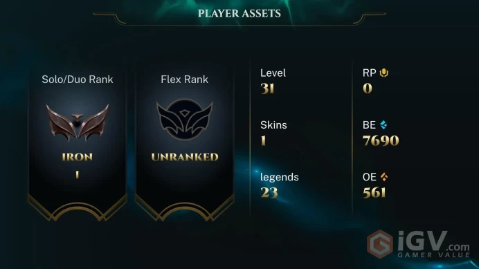 EUW S16 Iron I (60 LP) Champs:22 Instant delivery BE:  4690 Honor lvl:3 Unverified e-mail smurf lvl 30 ranked ready New sezon 2026