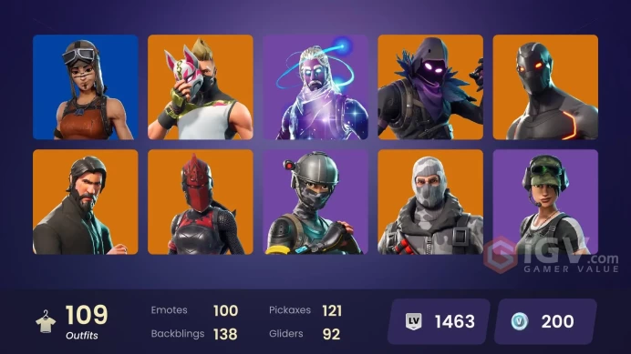 FA | 108 skins | OG STW | Galaxy | The Reaper | Elite Agent | Omega (stage 5) | Trailblazer | Freediver | Rogue Agent | Havoc 