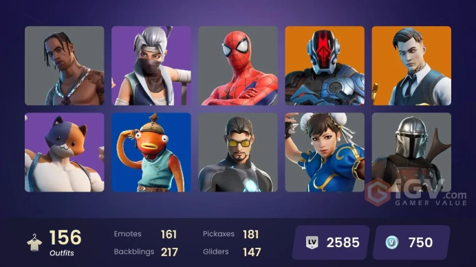 PC/PSN/Xbox/Nintendo 156 skins | Travis Scott | Astro Jack | Gold Midas | Gold Brutus | Gold Meowscles | Gold TNTina | Predator | Kymera | Spect