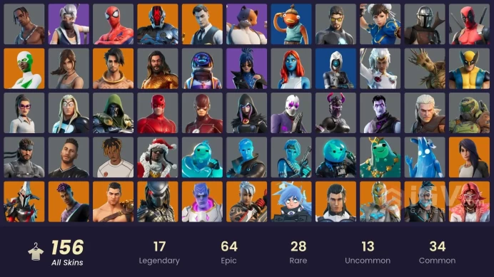PC/PSN/Xbox/Nintendo 156 skins | Travis Scott | Astro Jack | Gold Midas | Gold Brutus | Gold Meowscles | Gold TNTina | Predator | Kymera | Spect
