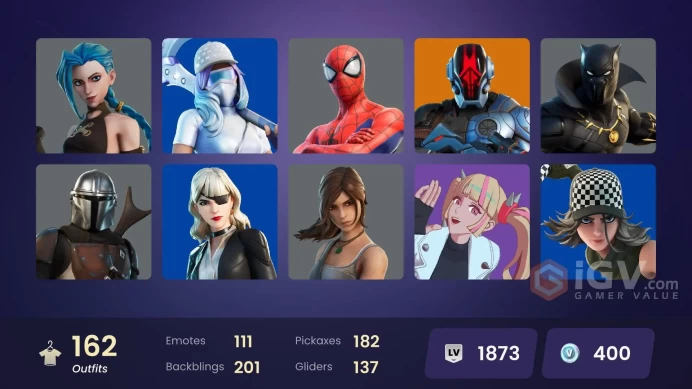 PC/PSN/Xbox/Nintendo 162 skins | Arcane Jinx | Era | Joey | Predator | The Imagined | Snap | Zeus | Kymera | Spectra Knight | The Ageless | Mena