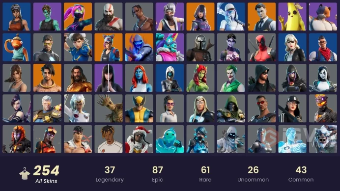 [ALL PLATFORMS}-254 Skin-Travis Scott-Rue-Kratos-Glow-Leviathan Axe-Renegade Raider-FULL ACCESS-