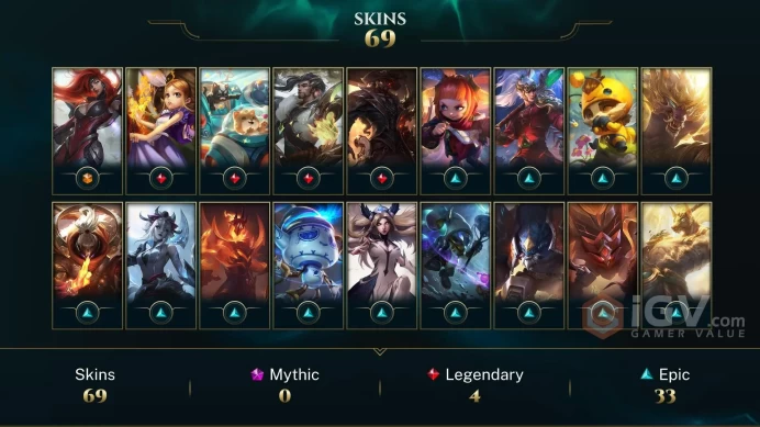 LAS 70 SKINS GOLD 4 99 CHAMPIONS 175 LEVEL INSTANT DELIVERY FULL ACCESS FH0Z6