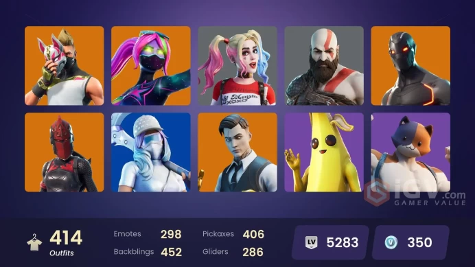 [ALL PLATFORMS]-414 Skin-402 pickaxes-297 emotes-284 gliders-Unchained Ramirez-Major Glory-Kratos-Leviathan Axe-Omega-FULL ACCESS-