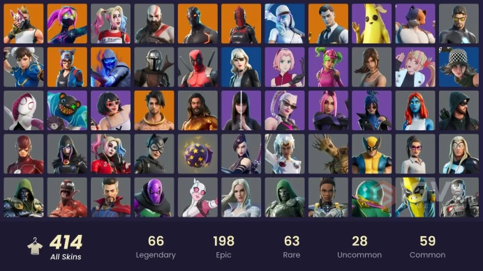 [ALL PLATFORMS]-414 Skin-402 pickaxes-297 emotes-284 gliders-Unchained Ramirez-Major Glory-Kratos-Leviathan Axe-Omega-FULL ACCESS-