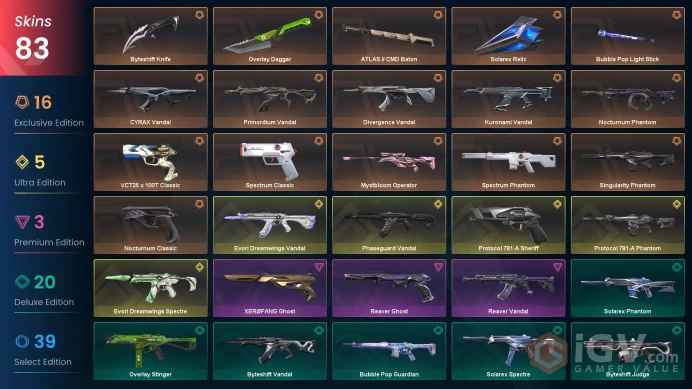 EU [ 83 TOP SKINS +  5 KNIFE ] Phaseguard Vandal + Protocol 781-A Phantom + Nocturnum Phantom + Kuronami Vandal / full acces