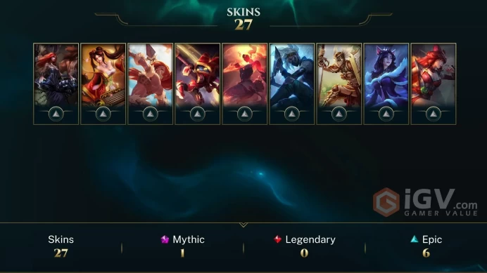 EUW -UNRANKED - 97 Champ - 27 Good Skins(1 Ultimate, 1 Mythic, 6 Epic) - 12K BE - 205 LVL S4 ACC - FULL ACCES - CHEAP