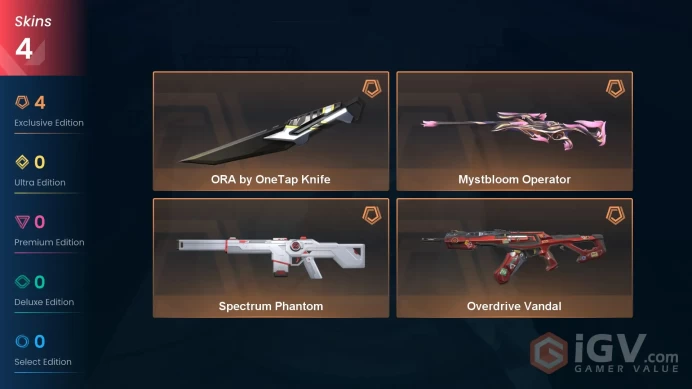 Na-Usa-Can | ORA by OneTap Knife | Overdrive Vandal | Spectrum Phantom | Mystbloom Operator | 4 Skins | Level 20 | Full Acc