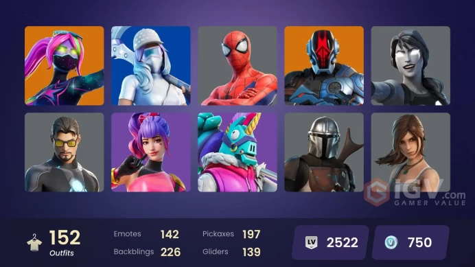 (PC PSN XBOX) 152 skins | Pitch Patroller | Joey | Vi | Predator | Snap | Kymera | Spectra Knight | The Ageless | Menace | Galaxia | Twyn | Pete